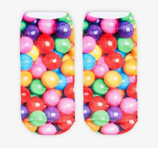 Buy Custom new sublimated 3D printing socks digital print fruit ankle socks at wholesale prices