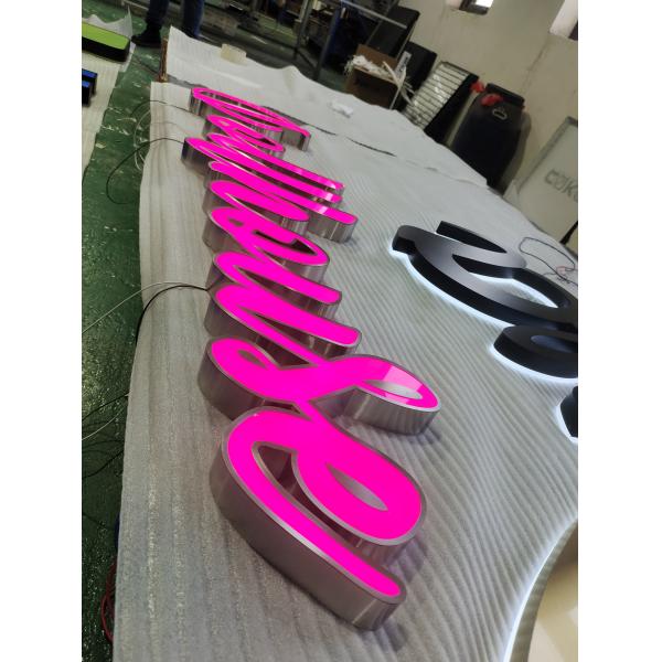 Shop logo name custom frontlit channel letter Stainless steel Acrylic LED letter sign