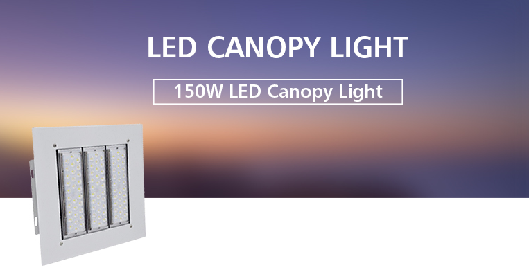 100-240vac LED Canopy Lights 100w 150w 200w IP66 IK10 Surface Mounted Installation