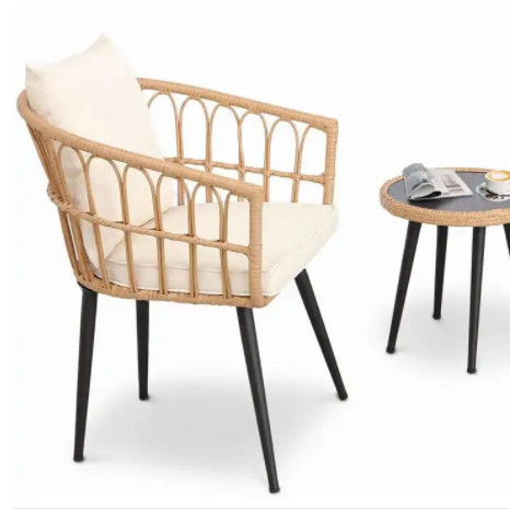 Waterproof Rattan Coffee Table Chair Sets For Garden And Patio Rattan Woven Wicker Outdoor Furniture Set