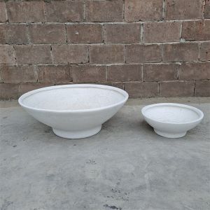 Bowl Shape Fiber Clay Flower Pot Small Size Bowl Planter Box For Indoor Outdoor