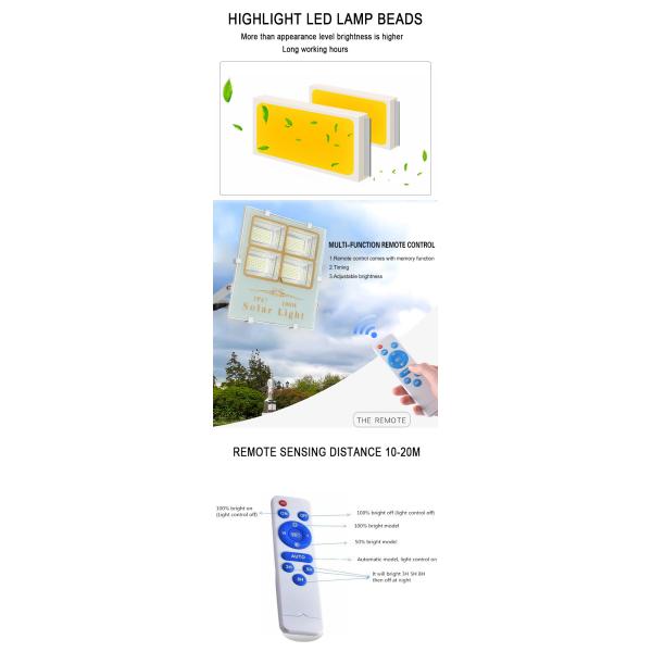 Outdoor Sturdy All In One Solar LED Flood Lights Power Display 6V 18W