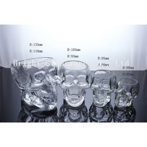 Clear Glass Skull Beer Cup, mini wine glass shot glass