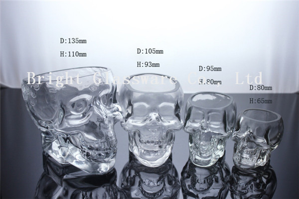 Buy Clear Glass Skull Beer Cup, mini wine glass shot glass at wholesale prices