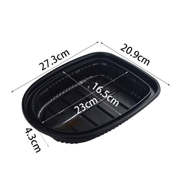 Transparent PP Roast Chicken Plastic Container Black Bottom Anti Fog Lid