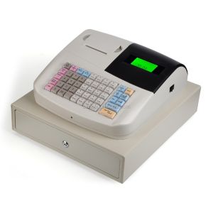 White Portable Cash Register with Built-in 58 mm Printer and Cash Software