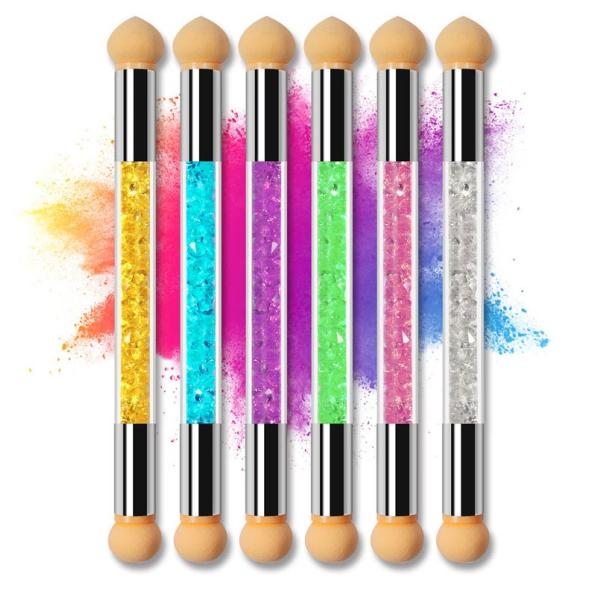 Nail Gradient Shading Pen Double Head Sponge Acrylic Nail Brush for Nail Art Painting