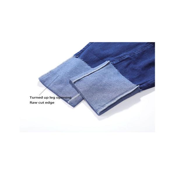 Roll Up 100% Cotton Indigo Blue Acid Wash Jeans Long Casual 36 38 40 Size