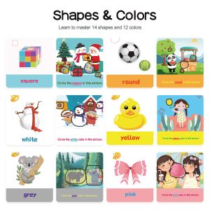 Wipe Clean Shape Color Early Learning Flash Cards For 3-4 Year Old