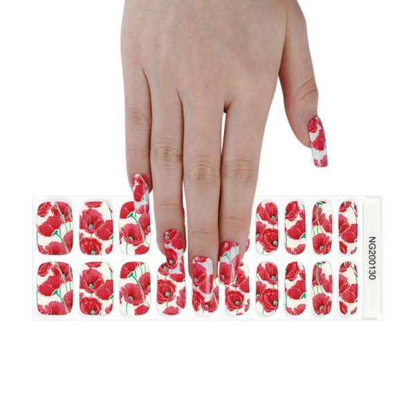 New design of Gel nail wraps eye cat semi cured gel strips factory price gel nail stickers