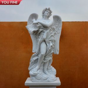 Hot Sale White Female Angel Marble Sculpture for Decoration
