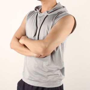 Men'S Casual Sleeveless 4 Way Spandex Hoody Vest
