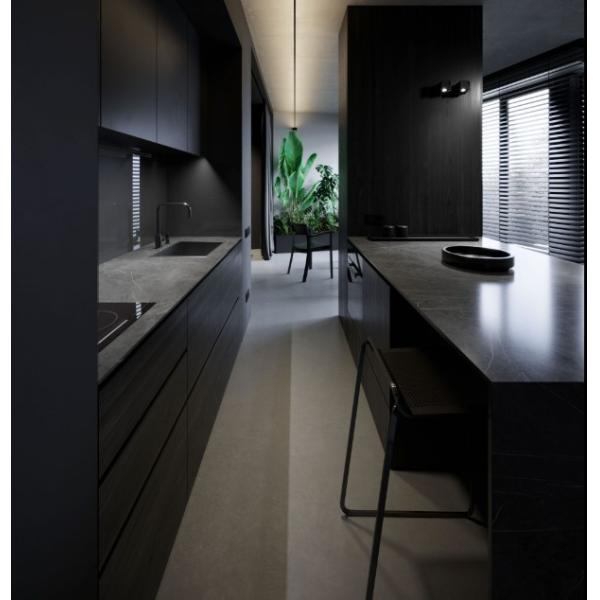 Apartment Black Wood Grain Kitchen Cabinets Melamine Dark Grey Wood Grain Kitchen Cabinets