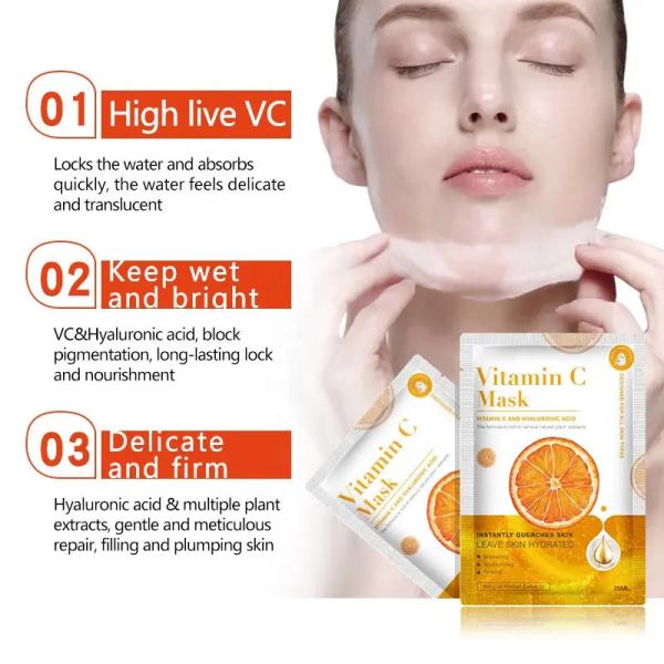 Private Brand VC Vitamin Mask To Carry Bright Color Of Skin Hydrating Patch Fruit Facial Mask