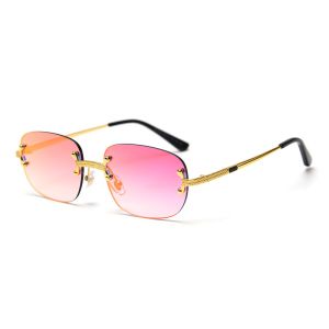 Metal Square Frameless Sunglasses UV400 Punk Personality Street Photography