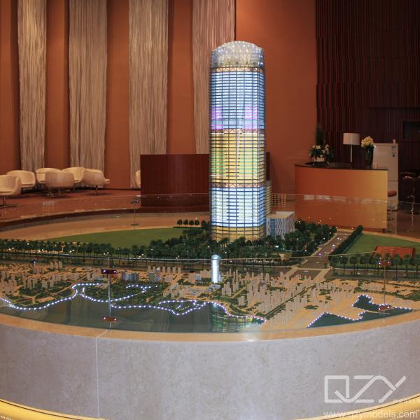 Acrylic Conceptual 3D Model Skyscraper 1/150 Airport Plaza