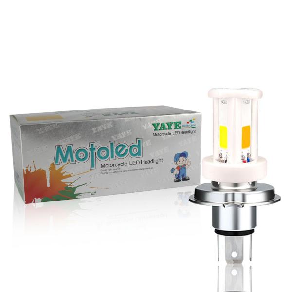 AC/DC 8-80V H4 HS1 BA20D H6 18w Dual Color White Yellow Ceramic Motorcycle Led Headlight