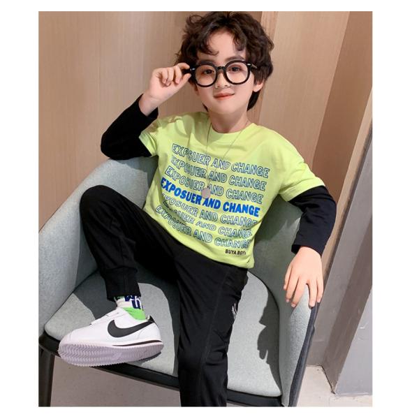 Children's suit Multicolor spring and autumn children's printed two-piece set for boys, suitable for children aged 4-16