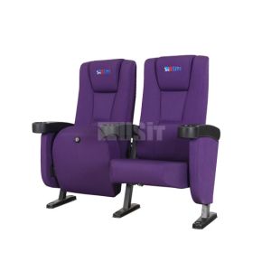 Elegant Style Full Upholstered Commercial Theater Seating With Strong Steel