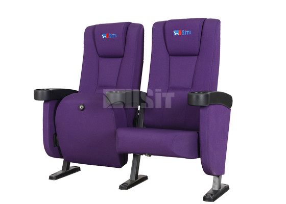 Elegant Style Full Upholstered Commercial Theater Seating With Strong Steel