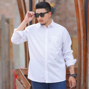 Stylish Plain White Check Full Sleeve Long Sleeve Men's Shirts for Sports