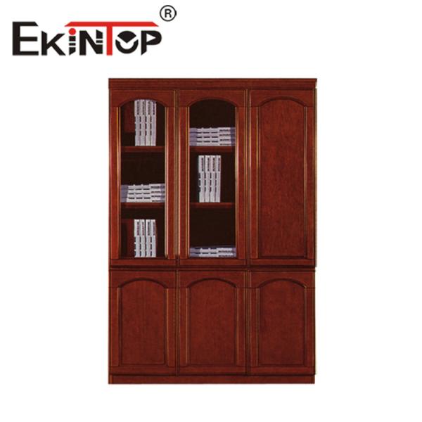 Compact Office Filing Cabinet Wooden Storage Cabinet Paint Walnut Color