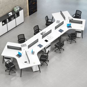 Modern Open Working Area Office Workstations with Customizable Desk and 2 / 4 /