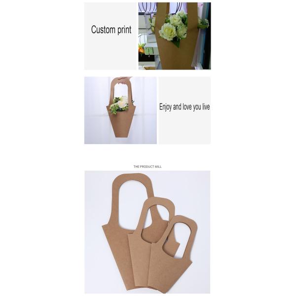 Customized Handle Home Decoration Dried Flower Storage Carrier Bag for Fresh Flower