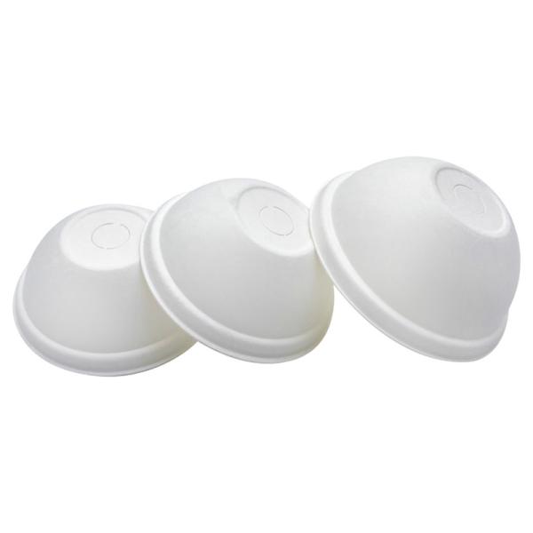Buy Bagasse Pulp fiber base Dome Lids without plastic For 8oz 12oz 16oz Paper Cups at wholesale prices