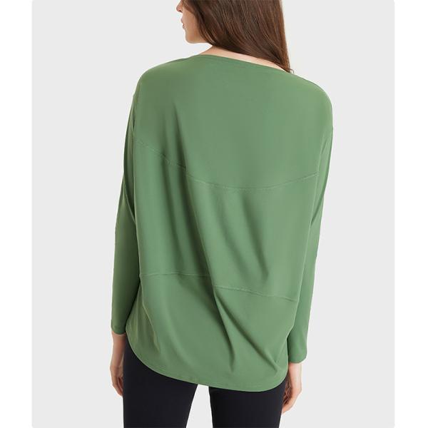 Nylon Nude Feel Ladies Yoga Tops Workout Fashion Loose Women Long Sleeve Shirts