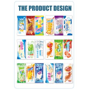 Custom Printed Heat Seal Plastic Ice Packaging for Transparent Frosted Ice Cream