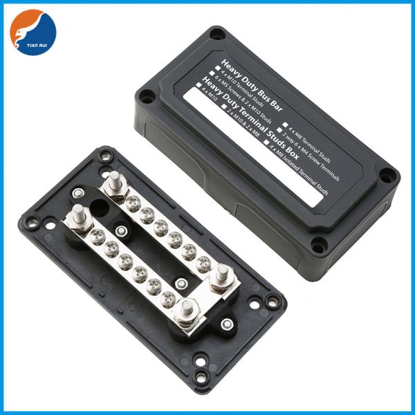 DC 100A Heavy Duty Marine Busbar Box Brass Nickel Plated 12 Way Screw Dual Row