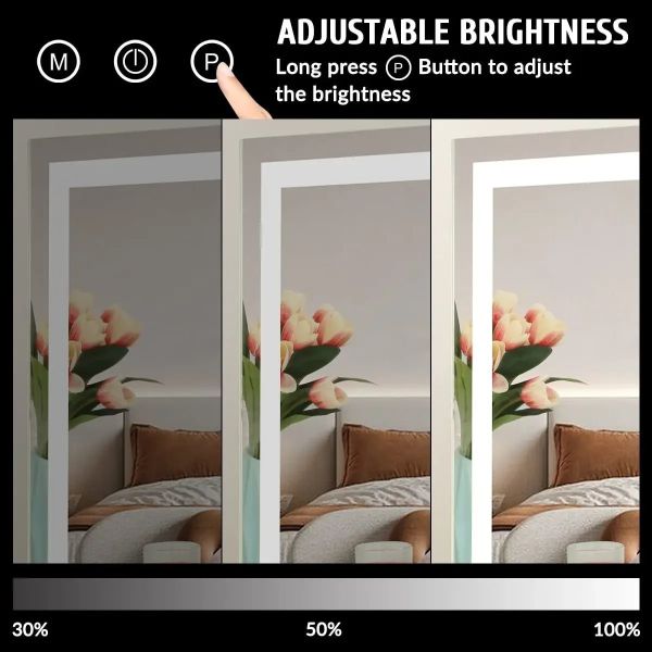 Makeup Mirror with 10X Magnification and Smart Touch Dimmable 3 Modes 360° Rotation White Vanity Mirror with Lights (WH-MR-72)