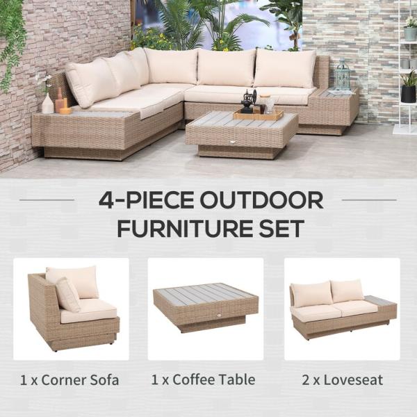 Leisure Outdoor Patio Furniture Modern Design Wicker Rattan Corner Sofa Set for Garden
