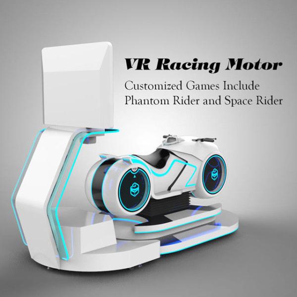 220V   white color multiplayer eye-catch appearance  Car Driving Vr Simulator Motorcycle Racing with deepon E3