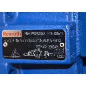R900978983 4WEH16E72/6EG24N9EK4/B10 4WEH16E7X/6EG24N9EK4/B10 Rexroth 4WEH16E