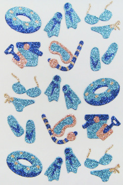 Buy Brightness Glitter Foam Stickers , Summer Beach Foam Stickers PVC PET Material at wholesale prices