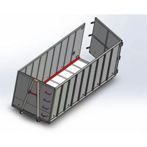 HLB-02 Mobile Skip Bin Trailer Hook Lift Bins With Epoxy Primer And Topcoat