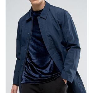 Soft Touch Blank Mens Velour T Shirt / Anti Pilling Oversized Blue T Shirt