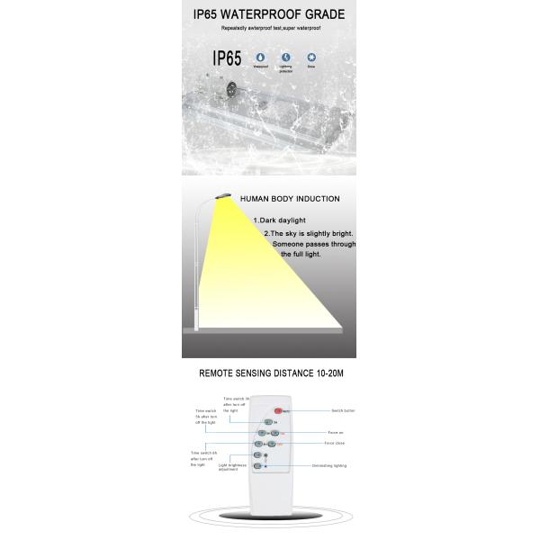 SMD3030 4 - 6 Hours Charging Solar LED Street Lights For Passages IP66