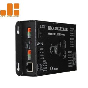 2 Channels Isolated DMX Signal Splitter RJ45 / Press Terminals Interfaces