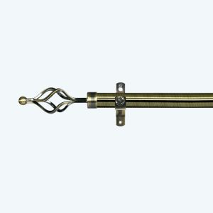 KYOK Electroplated Classical Style Expandable Twisted Curtain Finial Curtain Rod