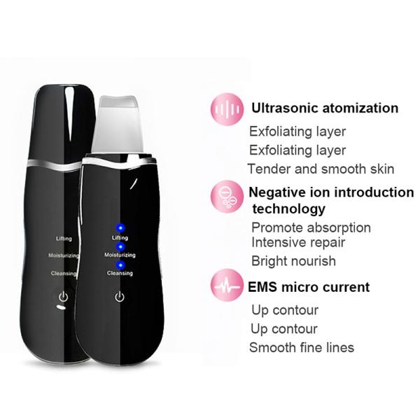 Ultrasonic Skin Scrubber Deep Cleaning Face Scrubber Vibrating Facial Cleansing Skin Spatula Peeling Beauty Instrument D