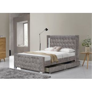 Optional Size and Multicolor  Upholstered Bed Tufted Buttons With storage