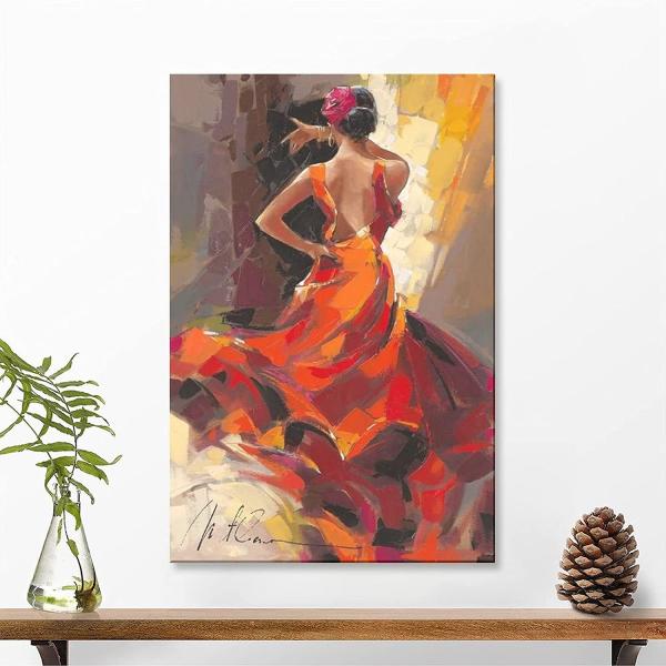 Customized Size Accepted Hand Painted Graceful Girl Dancers Canvas Poster Wall Art Decor Print Paintings for Living Room