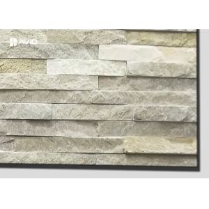 Variegated Quartz Cultured Stone Wall Panels High Temperature Resistance