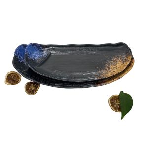 Half Moon Shape Melamine Dinner Plates Cafeterias Dinnerware