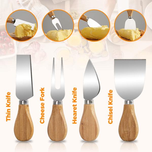 Vegetable Meat Cheese Bamboo Cutting Board Set Classy Design