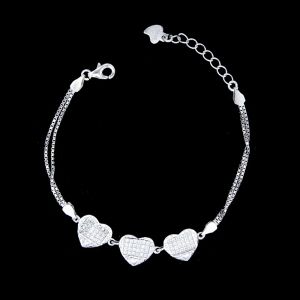 Little Cross Shape Personalized 925 Silver Cubic Zirconia Bracelet Minimalist