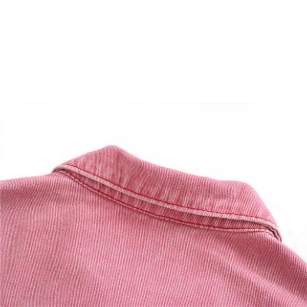 Manufactuer OEM Recreational Contracted Pink Ladies Denim Jacket For Spring